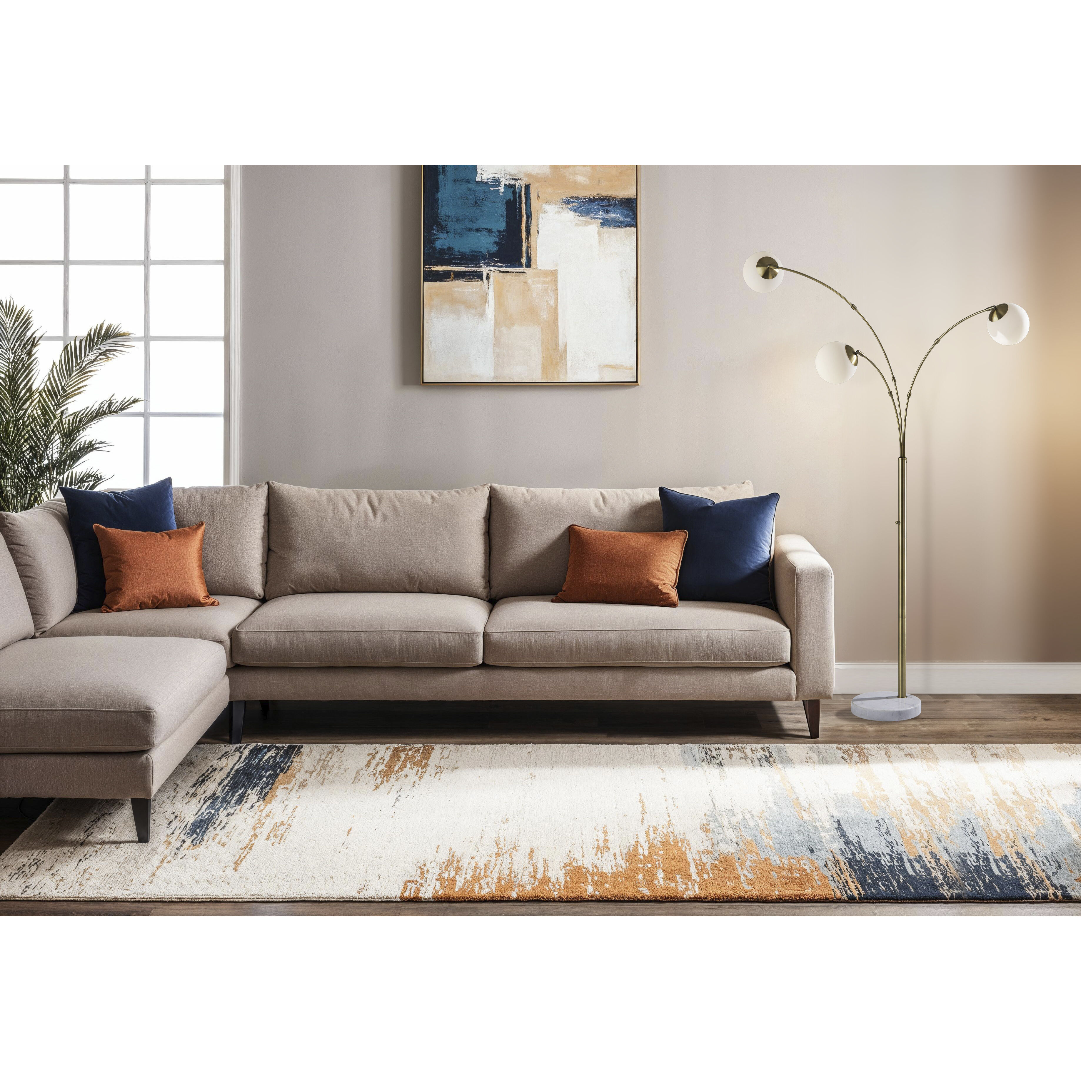 Remi 79 inch 40.00 watt Antique Brass Arc Floor Lamp Portable Light